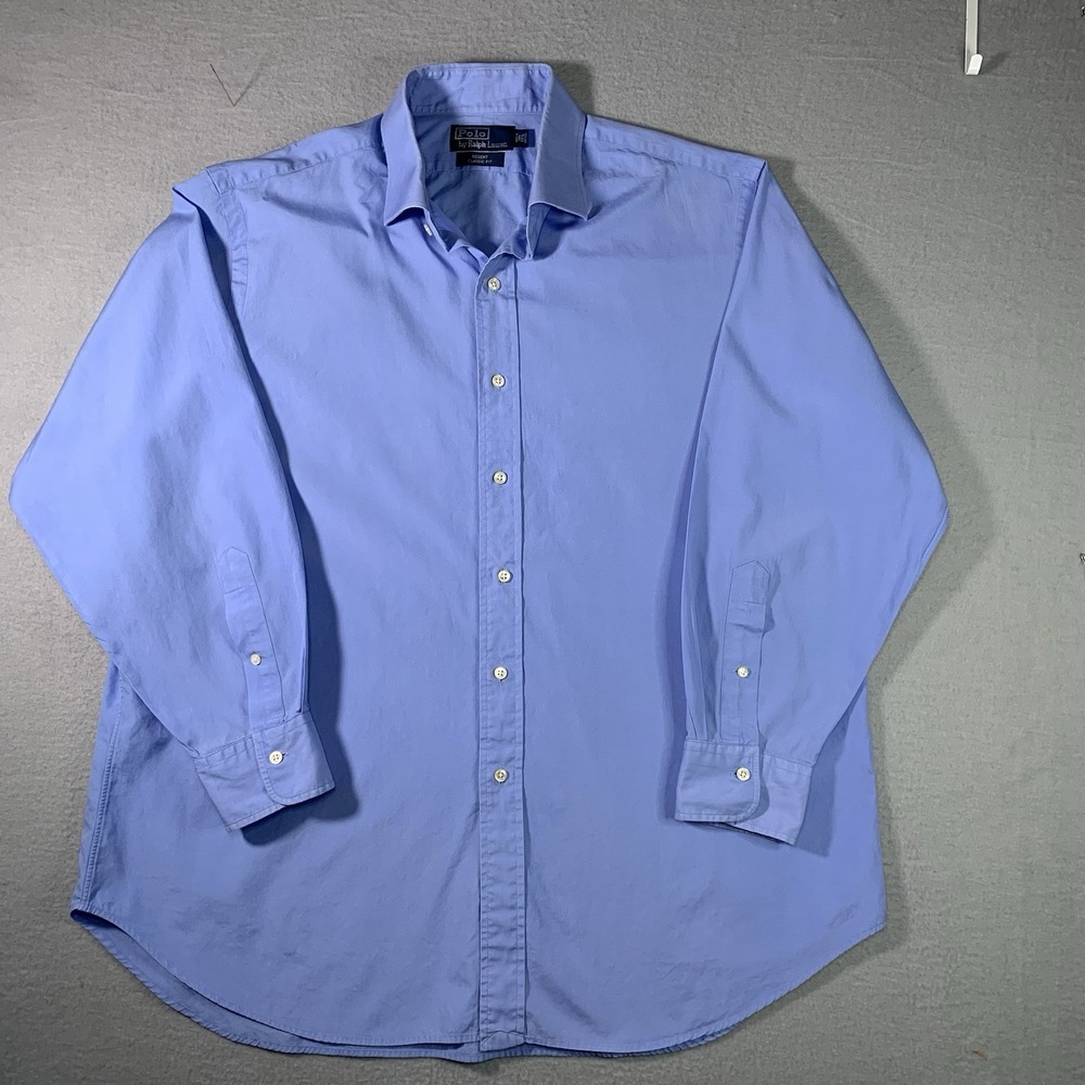 Polo Ralph Lauren Regent Button Up Shirt Mens 27 1/2 33/32Classic‎ Fit Blue